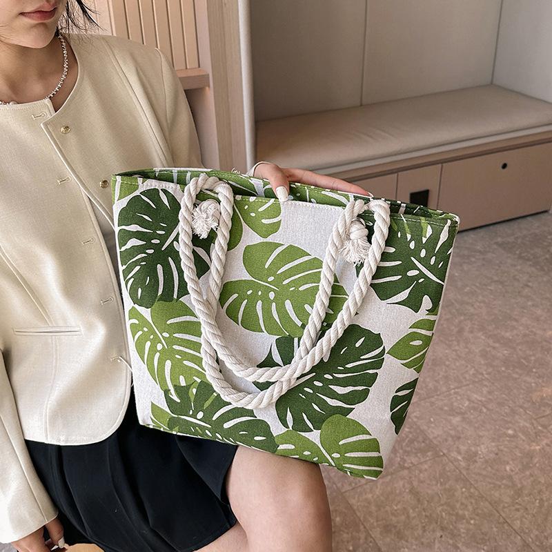New Women Handbag Floral Printed Beach Shopping Large Capacity Tote Bag Fashion Casua High Capacity Travel Ladies Shoulder Bag