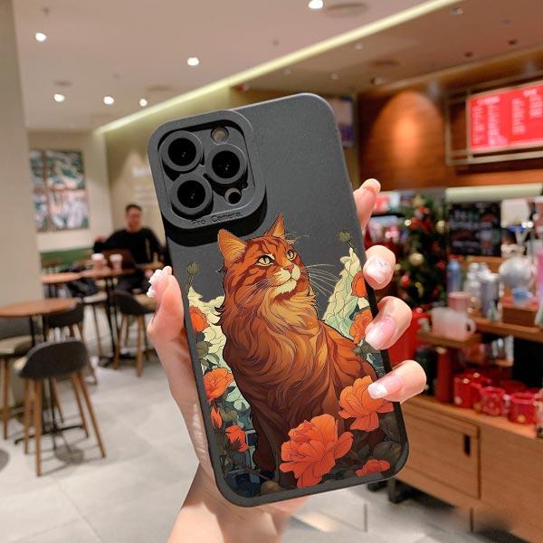 Japanese Anime Style Case For iPhone 14 Plus Pro Max XS X XR SE 2020 Cat Phone Case For iPhone 7 8 11 12 13 Soft Silicone Cover