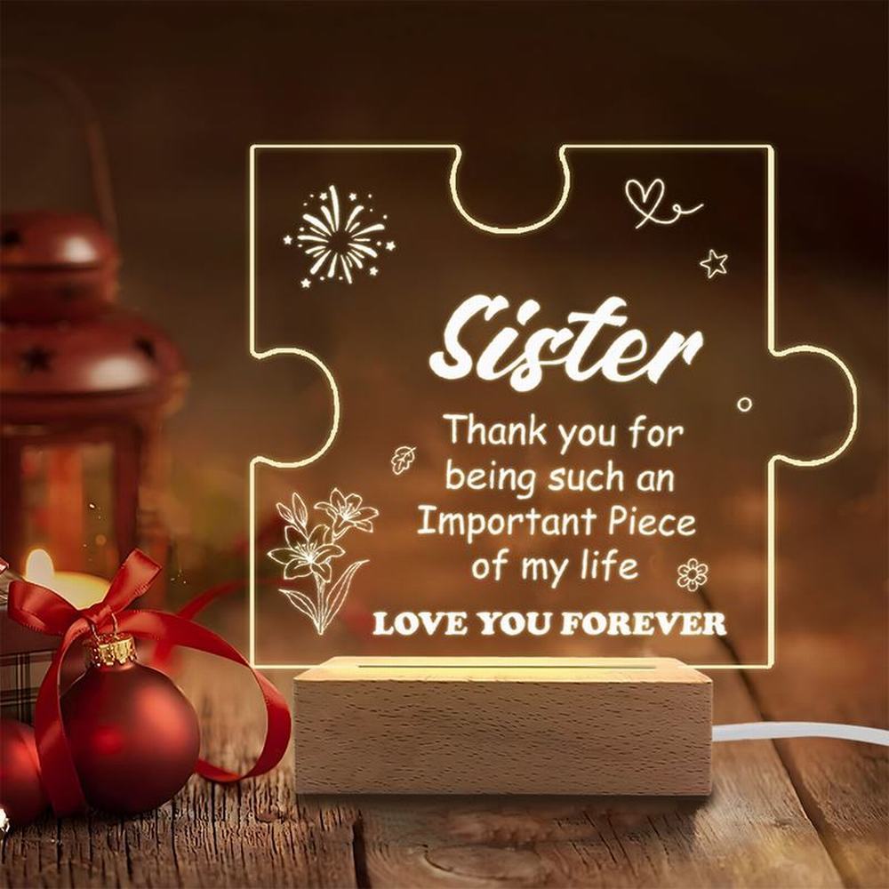 

1PC Acrylic Light Display Photography Accessories, USB Base, Sibling Gift, Puzzle Figurines Plastic чистый