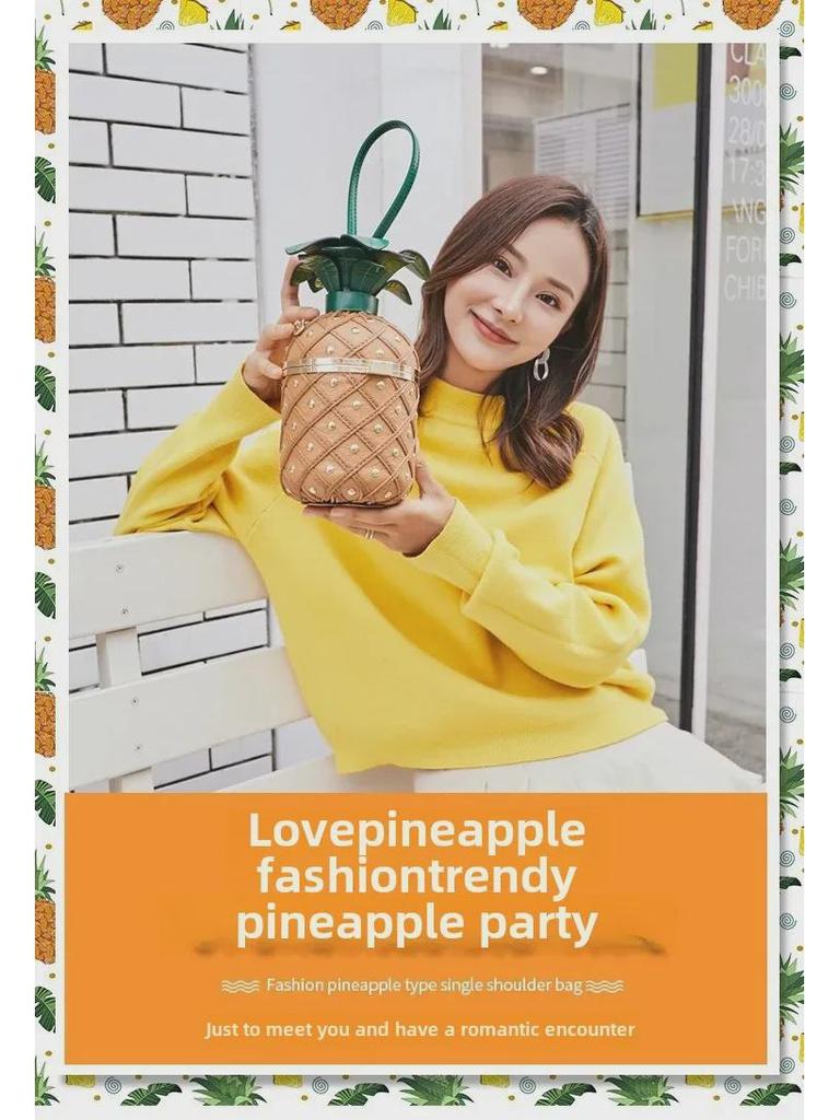 2025 Damska Modna Torba na Ramię w Kształcie Ananasa - Kreatywny i Swobodny Styl Kurierski na Łańcuszku