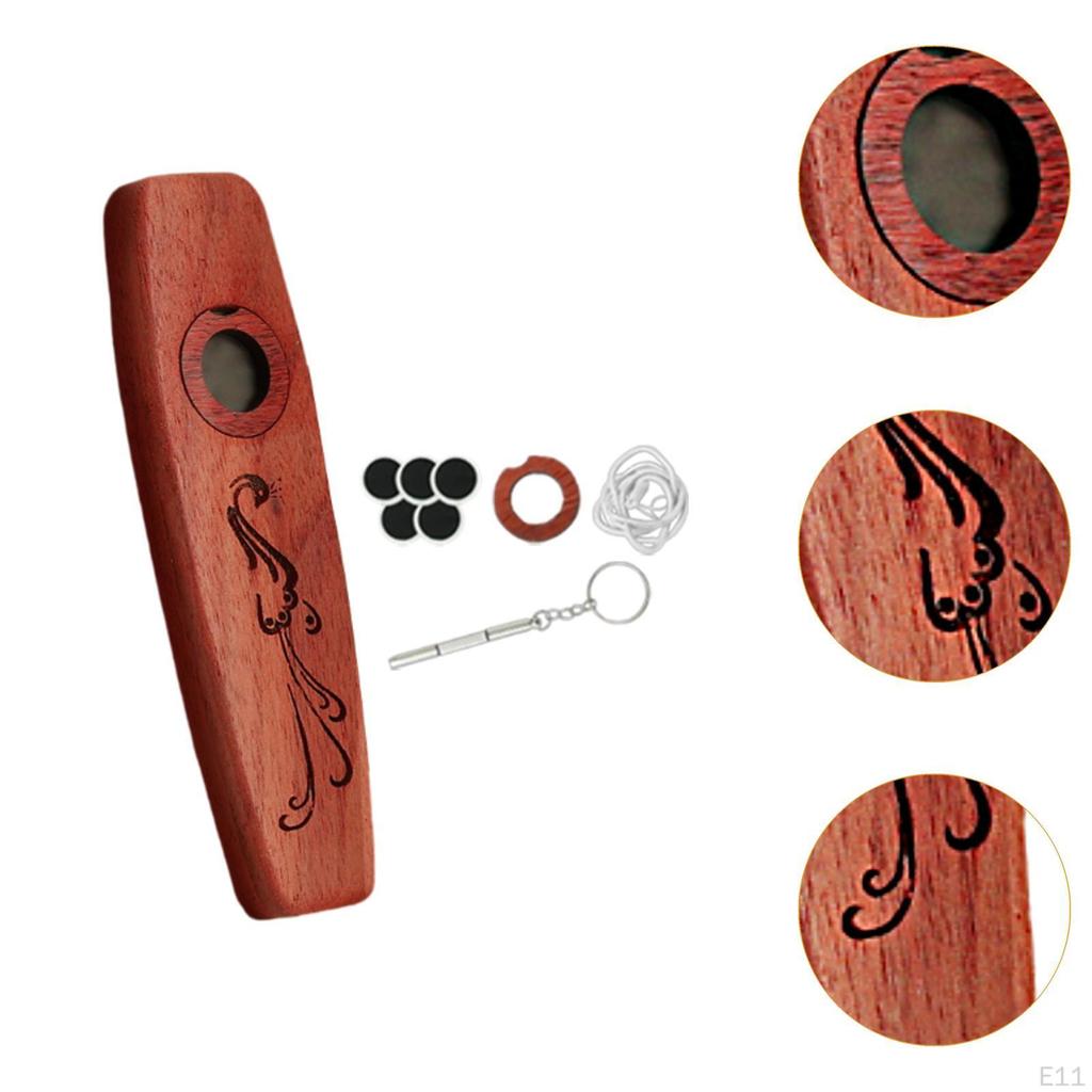 Kazoo Flute Crafted From Wood with Accessories for Outdoor Celebrations