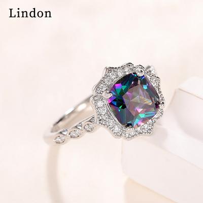 Lindon Classic Copper Alloy Zircon Ring Ladies Jewelry Wedding Promise Party Gift