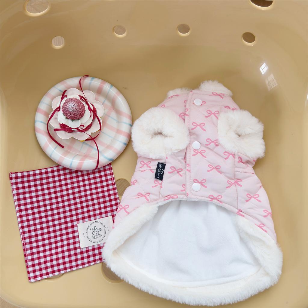 Dog Clothes Autumn and Winter Dress Teddy Pomeranian Small Dog Pet Cat Spring and Autumn Skirt Pet Products
