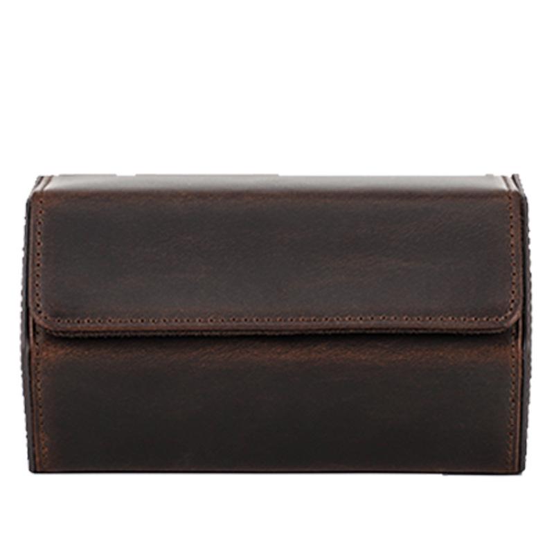 

Ретро Кожаная Коробка для Хранения Часов для Пар - Конструкция из Двух Частей с Защитой от Падений кофейный