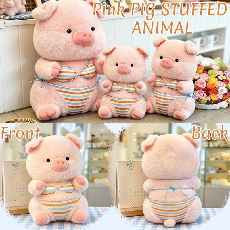 23/30/40CM Pink Pig Stuffed Animal Doll, Cute Bikini Pig Plush Pillow Toy for Boys Girls,Christmas Birthday Gift