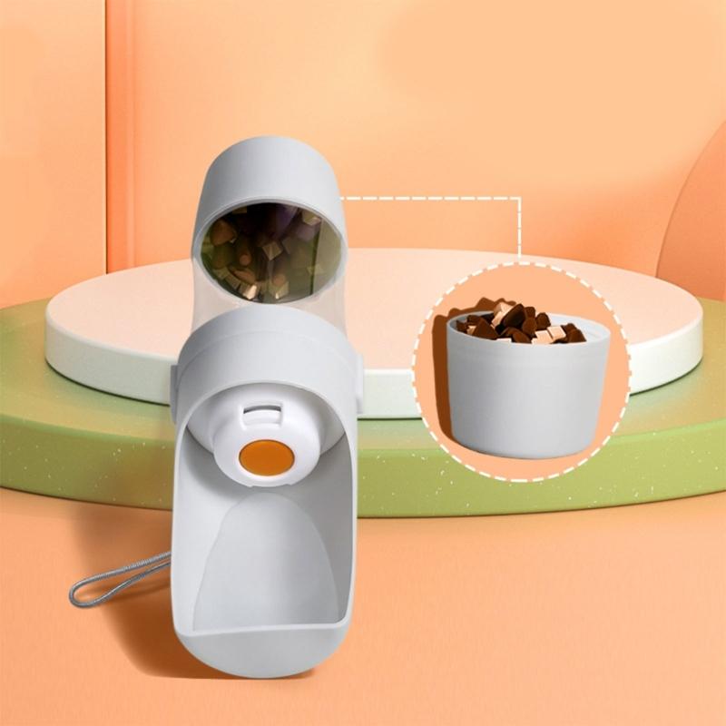 Dog Water Bottle with Food Dispenser Drinking Bowl for Outdoor Walking Travel Foldable Drinking Bottle Food Container