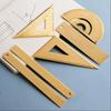 Stationery Painting Drawing Tools Vintage Metal Triangle Ruler Protractor  For Students