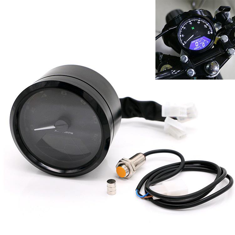 Universal Motorcycle LCD Speedometer Odometer Tachometer with Oil Gauge