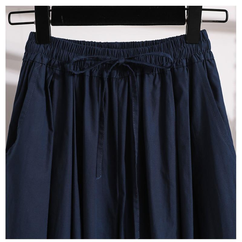 DIMANAF 2026 Summer New Plus Size Women Long Pants Clothing Loose Casual Elastic Waist Fashion Lady Bottoms