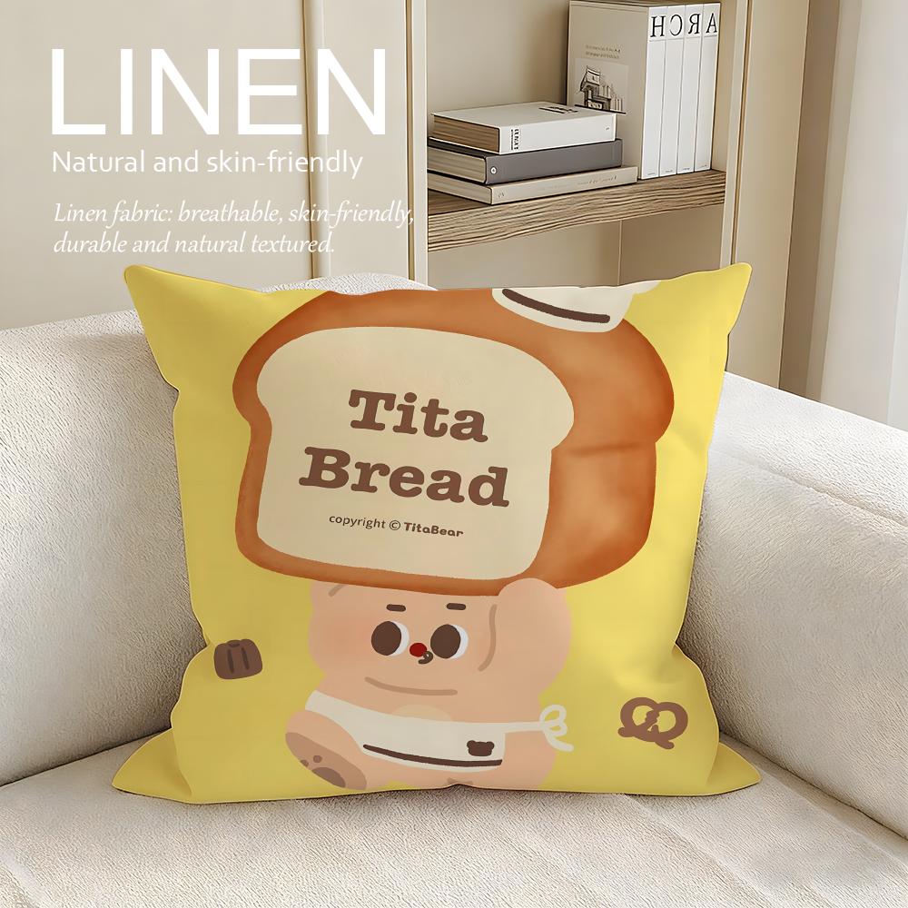 

Bread Barbershop Cushion Cover Linen Decorative Pillowcase Set Pcs x x x Breathable Washable Sofa Cushion Cover 30X30cm