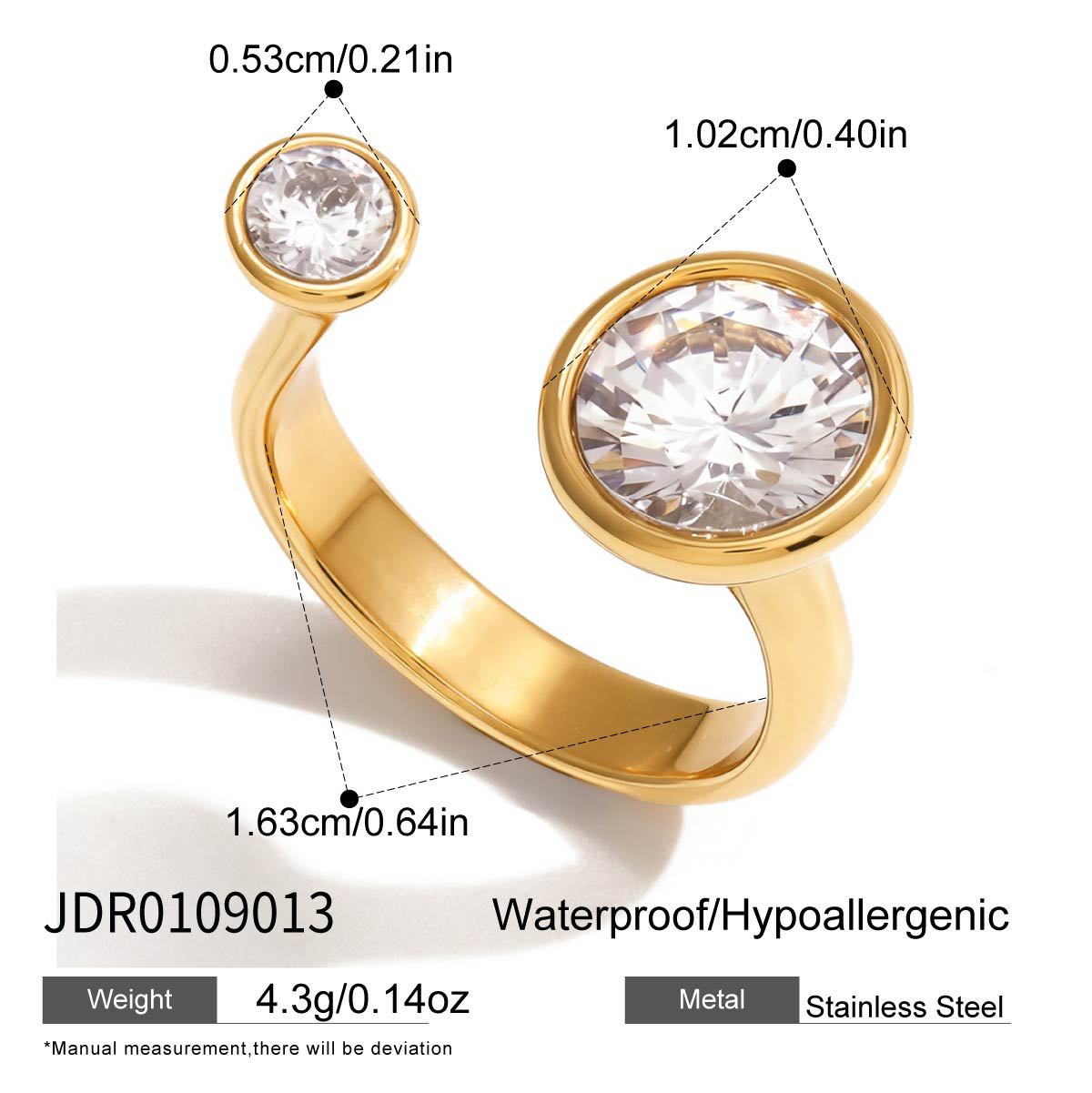Titanium steel zircon ring light luxury ring Korean jewelry stainless steel 18k gold