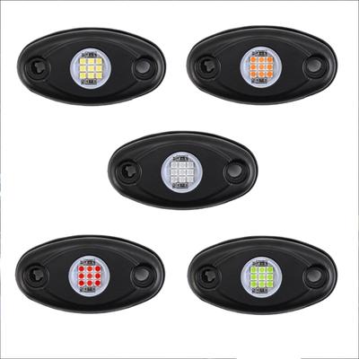 Auto Accessories LED Rock Lights 9 LEDs Underglow Lights IP67 Waterproof Trail Rig Lamp for Truck Pickups