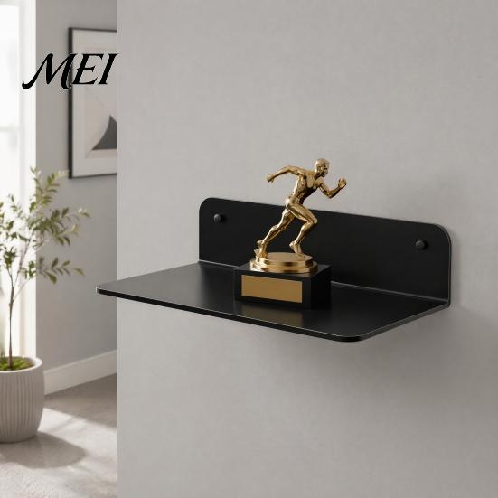 Sturdy Floating Shelf for Ornaments 2PCS Small Hanging Shelf, Adhesive-Backed/Hole Punching Installation Space Saving Wall Display Stand Design,