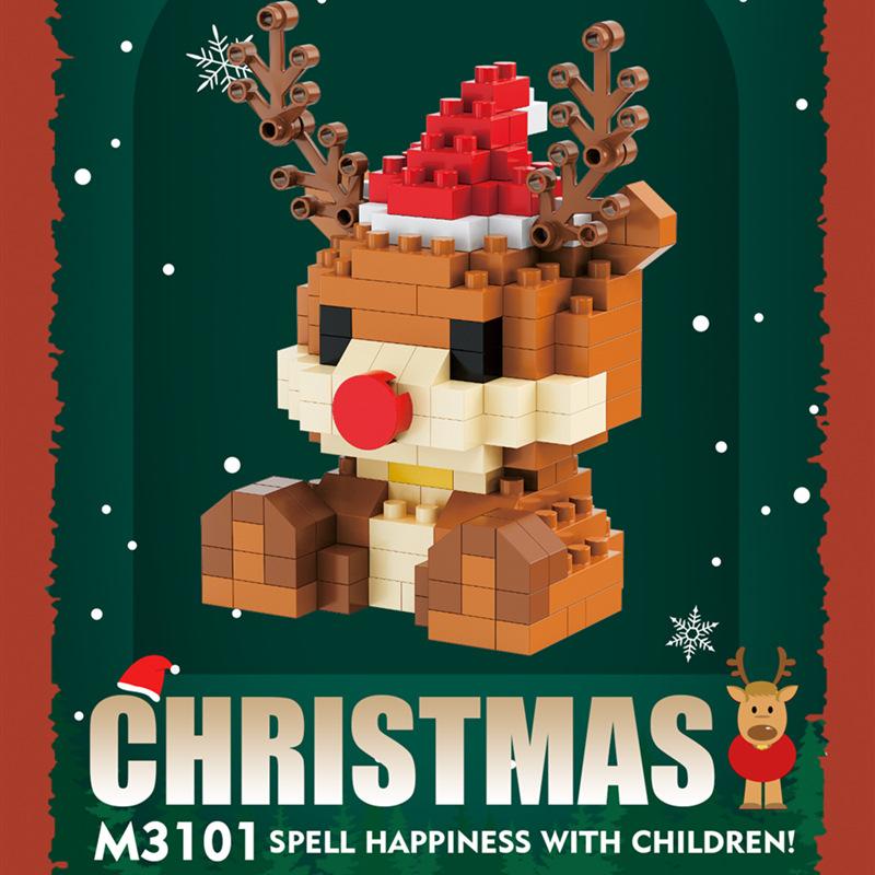 Christmas Village House Moc Building Blocks Toys for Children 8 To 12 Years Old  Mini Blocks Construction Set Santa Claus Bricks