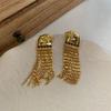 Heavy Industry Design Egyptian Sun God Eagle Head Fringed Stud Earrings Long Retro Exquisite High-End Earrings