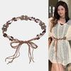 Bohemian Style Butterfly Blue Water Diamond Waist Woven Handmade Wooden Bead Belts Y2K Retro Belt Waist Chain Accessory Skirt