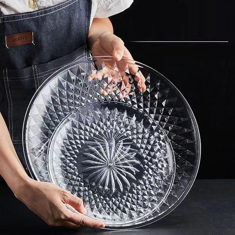 3pcs Crystal Fruit Snack Serving Tray Large Capacity Sweets Nut Serving Container Basket Exquisite Household Tea Snack Plate