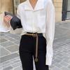 Wide Black Modern Waist Belt For Women With Unique Chain Design For Wear Versatile