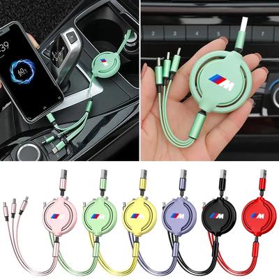 Car Interior Fast Charging Cable 3-in-1 Telescopic Charger For BMW M E46 E90 E60 F30 F10 E39 E36 F20 G30 G20 E87 E92 E91 E30