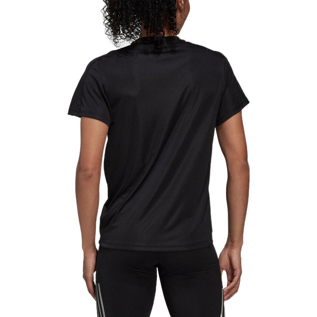 Adidas Run It Tee With Solid Print Logo Women Tops Black HL1455