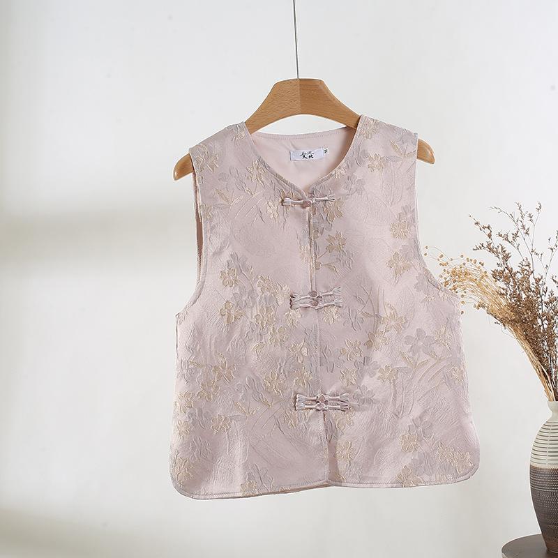 

Парчовый жилет женский весна 2025 новый жаккардовый жилет топ XXXL [Recommended 138-75kg] розовый