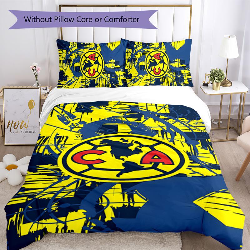Club América 3pcs Bedding Set Duvet Cover Closure Includes 1 Duvet Cover & 2 Pillowcases for All Seasons Bedroom Home Dorm Decor