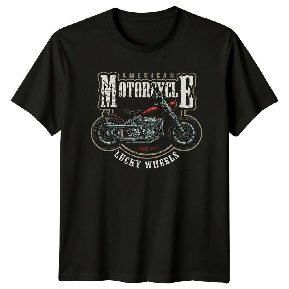American Motorcycle Lucky Wheels Since 1991 Unisexs TShirt Unisexs Tee Graphic