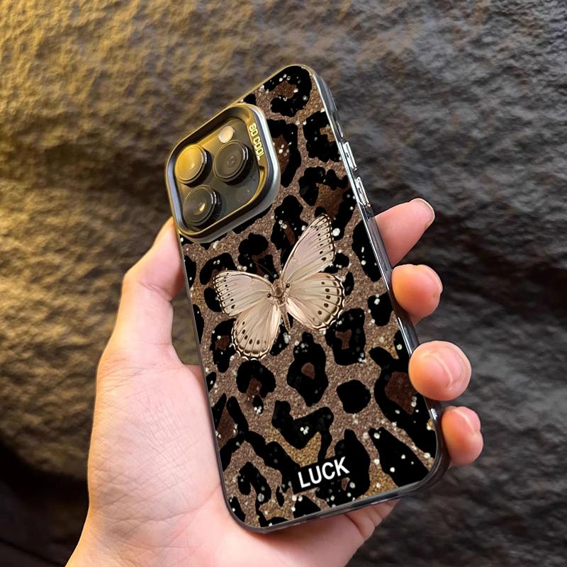 Case for Xiaomi Redmi Note 14 13 12 Pro Plus 5G 12S 11S 11 10S Butterfly Leopard Print Phone Cases for Redmi 14C 13C 12C4G Cover