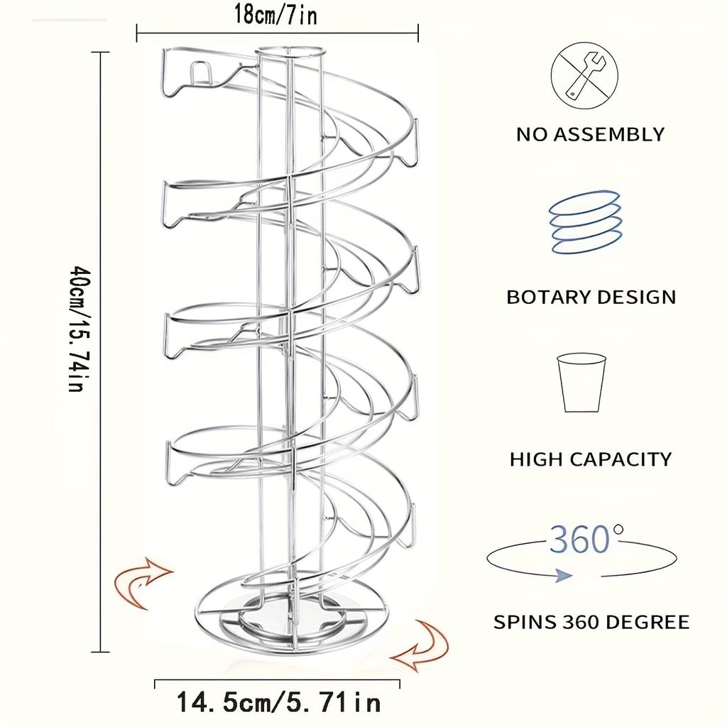 1 Stück drehbarer Kaffeekapsel-Organizer, K-Cup-Kaffeekapsel-Organizer, Kaffee-Organizer für den Schreibtisch im Café, im Büro und in der Küche