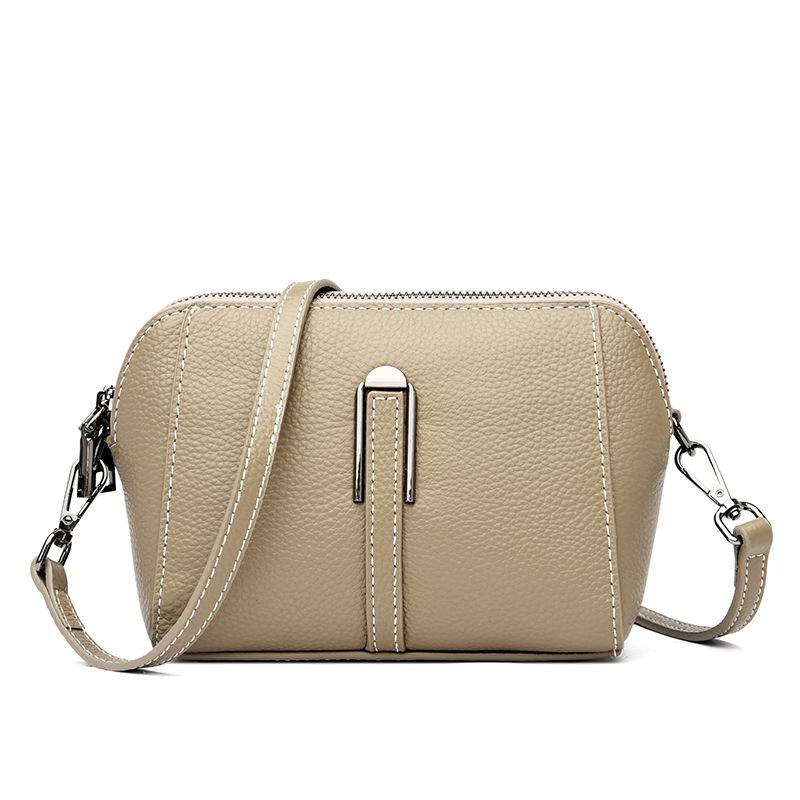 Leather Women's Bag First Layer Cowhide Mother Bag New Trendy Fashion Shoulder Messenger Bag Shell Bag Small Bag