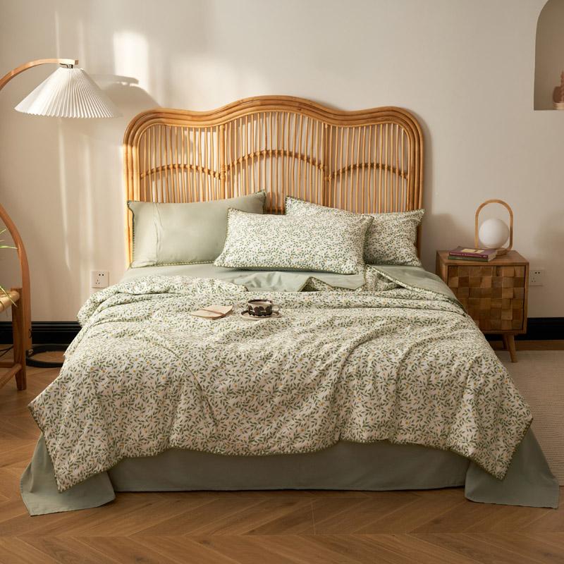 

1 шт. летнее одеяло с цветочным узором для сада, высококачественное 100% хлопок, приятное для кожи, дышащее одеяло, стеганое одеяло с кондиционером 150x200cm Single 1Pc