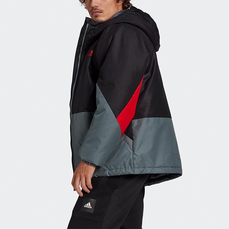 Adidas Casual Sports Warm Hooded Jacket Long Sleeve Coat Men Jackets Red Black GJ8379