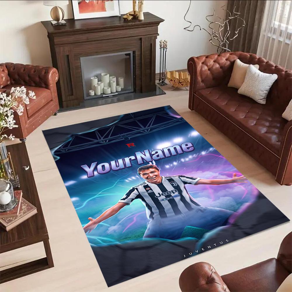 Juventus Personalized Name Area Rug Perfect for Dining Room Playrooms Kitchen Balcony Antislip Carpet Decorate Offices Wedding Party Gift