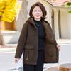 Women's Winter Fleece-Lined Loose-Fit Coat: Thick, Warm, Hooded Coat for Middle-Aged and Elderly Women
