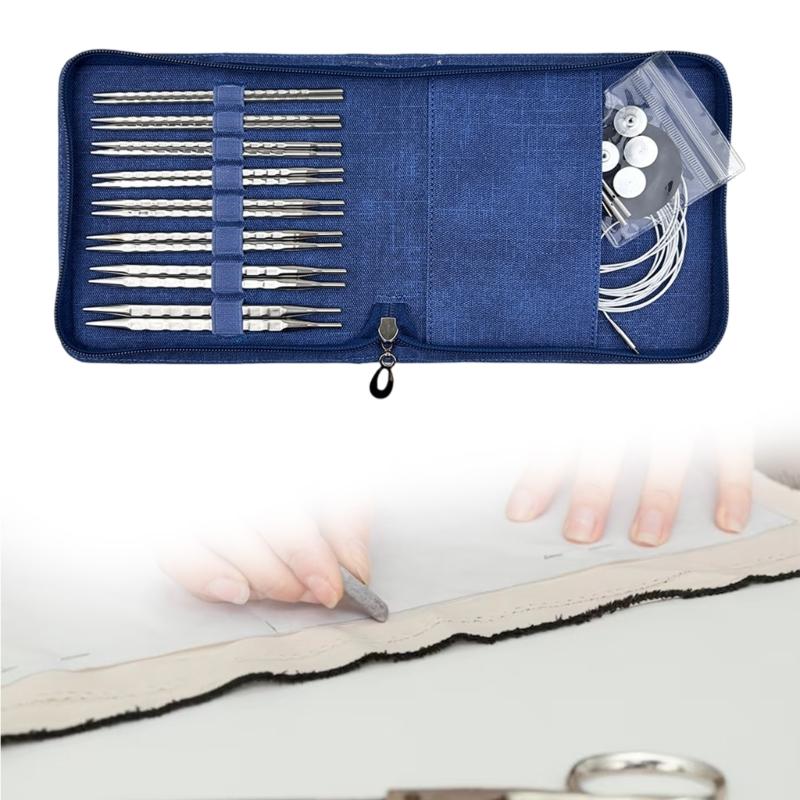 Circular Knitting Needle Set Short Square Knitting Needle Interchangeable Circular Needle Size 3.5mm-8.0mm Knitting Tool