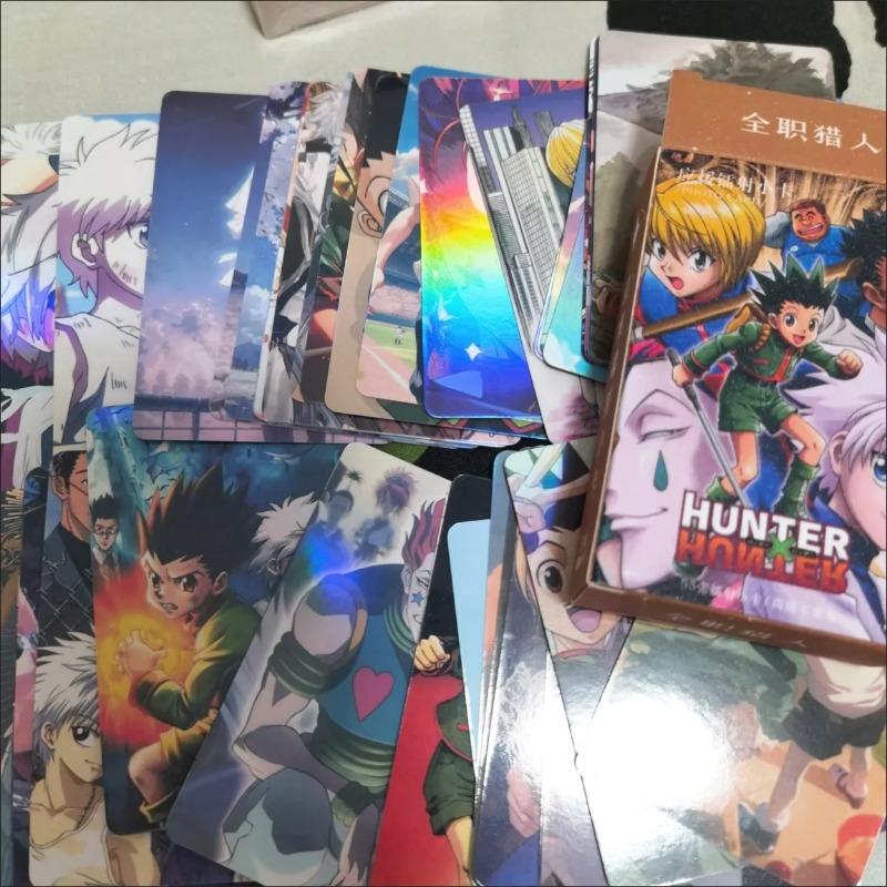 HUNTER×HUNTER Flashcard Killua Zoldyck GON·FREECSS Anime Peripheral Cute Cartoon Creativity 55 Sheets Laser Small Card Boxed