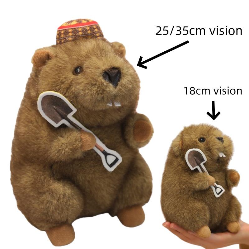 Stuffed Lifelike Mining Marmota Plush Toys Simulated Ethnic Samba Skirt Dress Groundhog Animals Hug Dolls Toys Birthday Gift