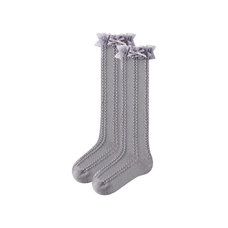 Little Naive Girls' Lace Anti-Bacterial Mid-Calf Socks