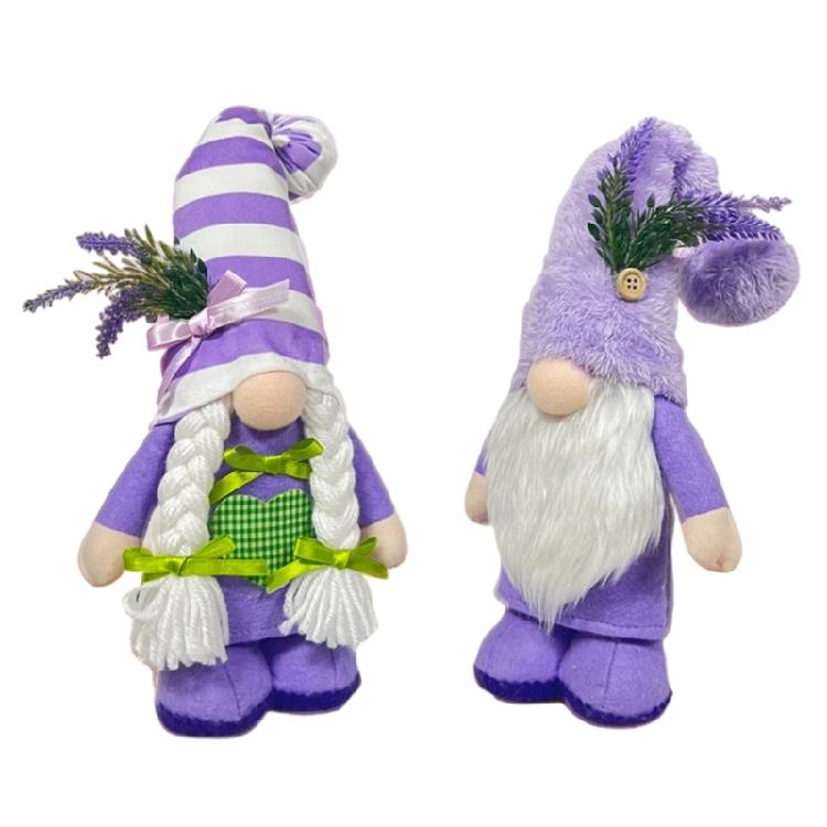 Eye Catching Lavender Gnomes Decor Handcraft Figurines for Spring Summer