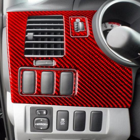 3Pcs Red Carbon Fiber Interior Driver Side Air Vent Cover Trim For Toyota Tacoma