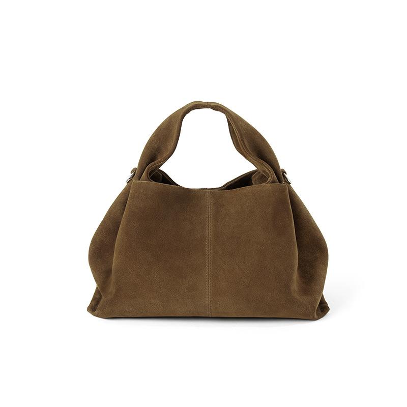 Early Autumn New Niche Design Cloud Bag Frosted Cowhide Dumpling Bag Retro Leather Bag High-end Messenger Bag