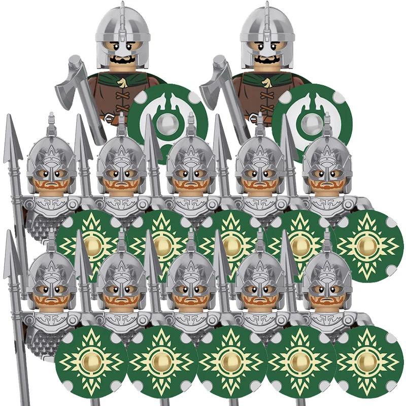 Średniowiecze Seria Władca Pierścieni Królewska Gwardia Rycerzy Lohan Starożytni Łucznicy Figurki Żołnierzy Klocki Zabawki dla Dzieci