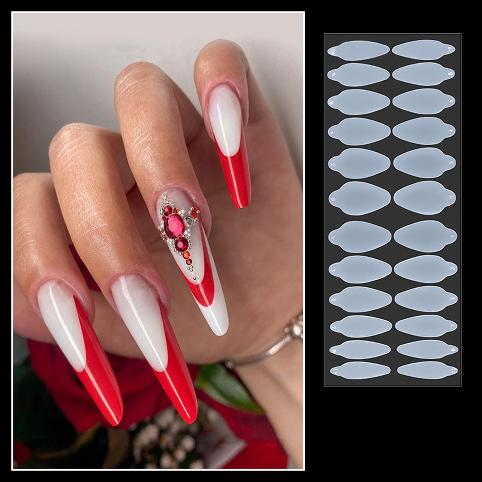 

24 шт. наклейки для форм ногтей силиконовые наклейки для французского маникюра для ногтей формы для наращивания гелем формы для ногтей 3