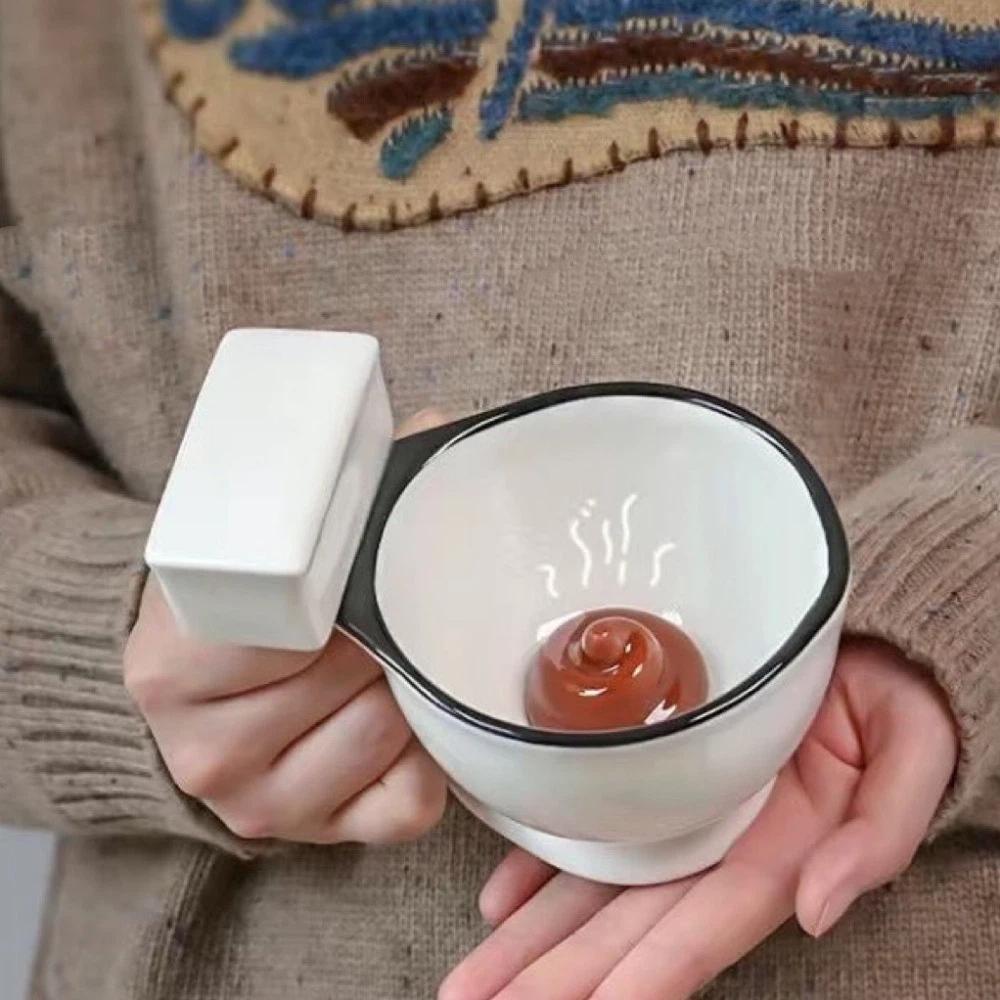 Novelty Toilet Water Mug Minimalist Milk Cup Fashion Ceramic Coffee Mug  Birthday Celebration