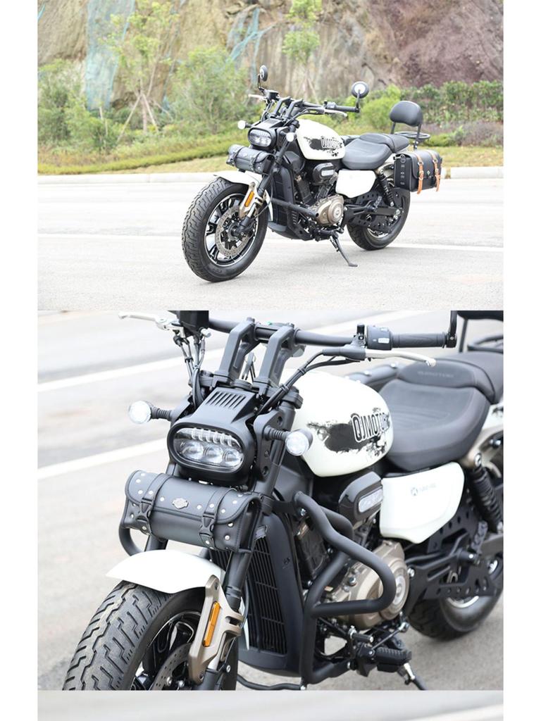 Qianjiang Flash 350 Motorcycle Bumper Canvas Side Bag & Rear Rack