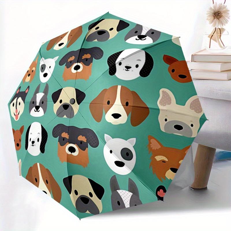1pc Dogs Pets Automatic Open 8-Rib Windproof Umbrella, Travel & Commuting, Suitable for All Seasons