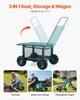 VEVOR Rolling Garden Cart with Seat, Metal Rolling Garden Work Seat with Wheels, Supports Up To 181 Kg, Heavy Duty Gardening Cart Scooter