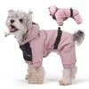 Waterproof Graphene Hooded Dog Jacket: Warm, Cotton, Color Block Design