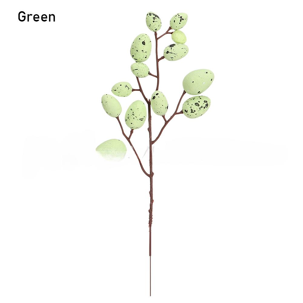 Artificial Easter Egg Tree Branch Colorful Foam Egg Spring Floral Stems Speckled Easter Egg Fake Flower Easter Wedding Vase Deco
