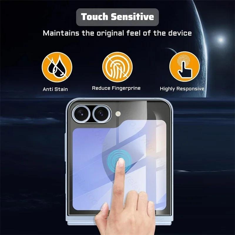 9in1 Back Tempered Glass Case For Samsung Galaxy Z Flip 5 6 Flip6 ZFlip6 Screen Protector Film Camera Lens Protective Glass Film